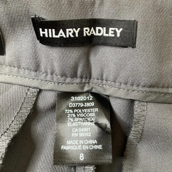 HILARY RADLEY NWT Straight Leg Trousers Dress Pants Grey High Waist Size 8 - Picture 7 of 10